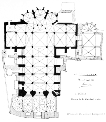 VITORIA Planta de la Catedral vieja. (Plano de D. Vicente Lampérez.)